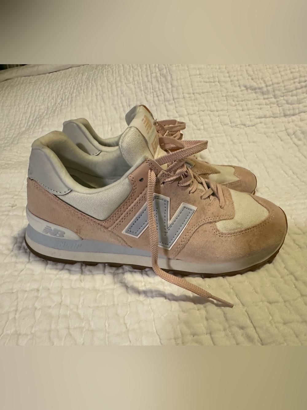 New Balance Women's Pink Suede & Mesh Low-Top Sneakers